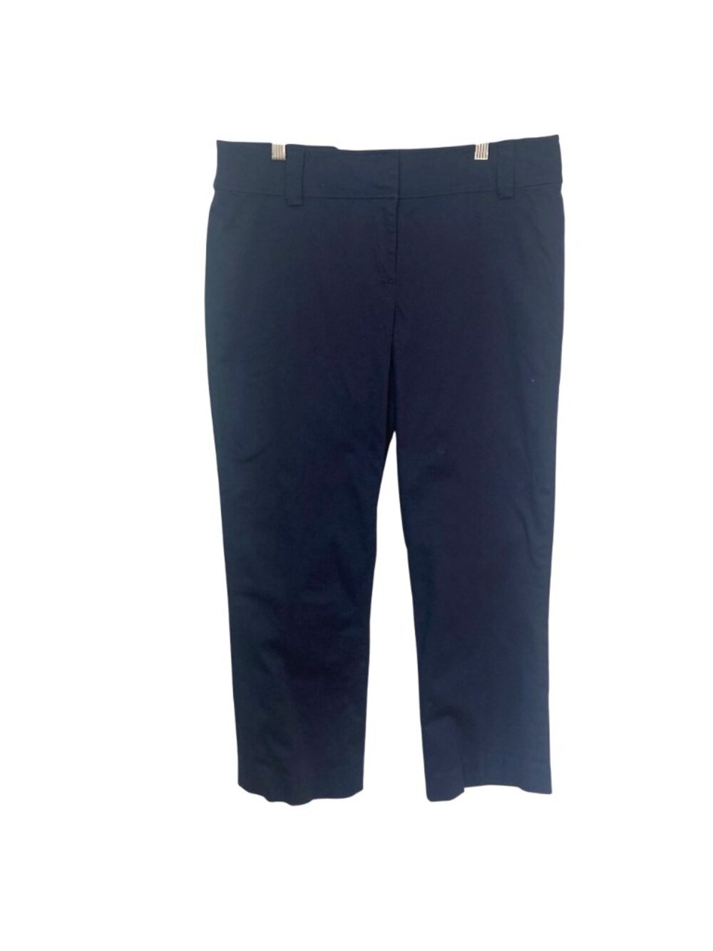 Tory Burch Cropped Chinos Pants Womens 10 Blue Stretch Workwear Career Designer - Picture 8 of 8